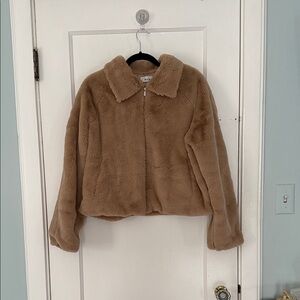 Sadie & Sage Cream Faux Fur Jacket